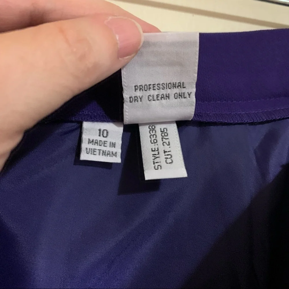 Career Dressy Lined Pencil Straight Ankle Length Maxi Skirt Purple Plum size 10